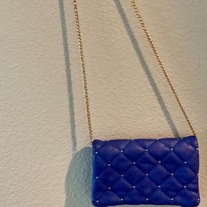 Blue gold shoulder bag